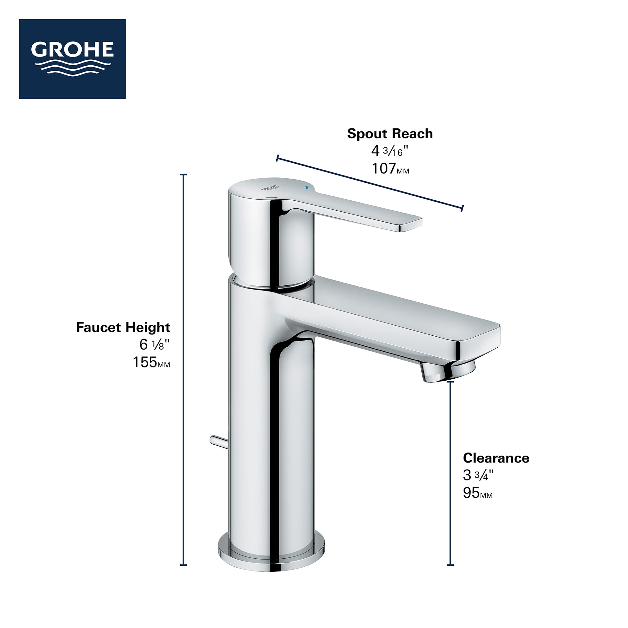 Single Hole SingleHandle XSSize Bathroom Faucet 4.5 L/min (1.2 gpm)